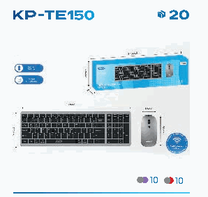 Kit Teclado e Mouse sem Fio Knup KP-TE15 ...