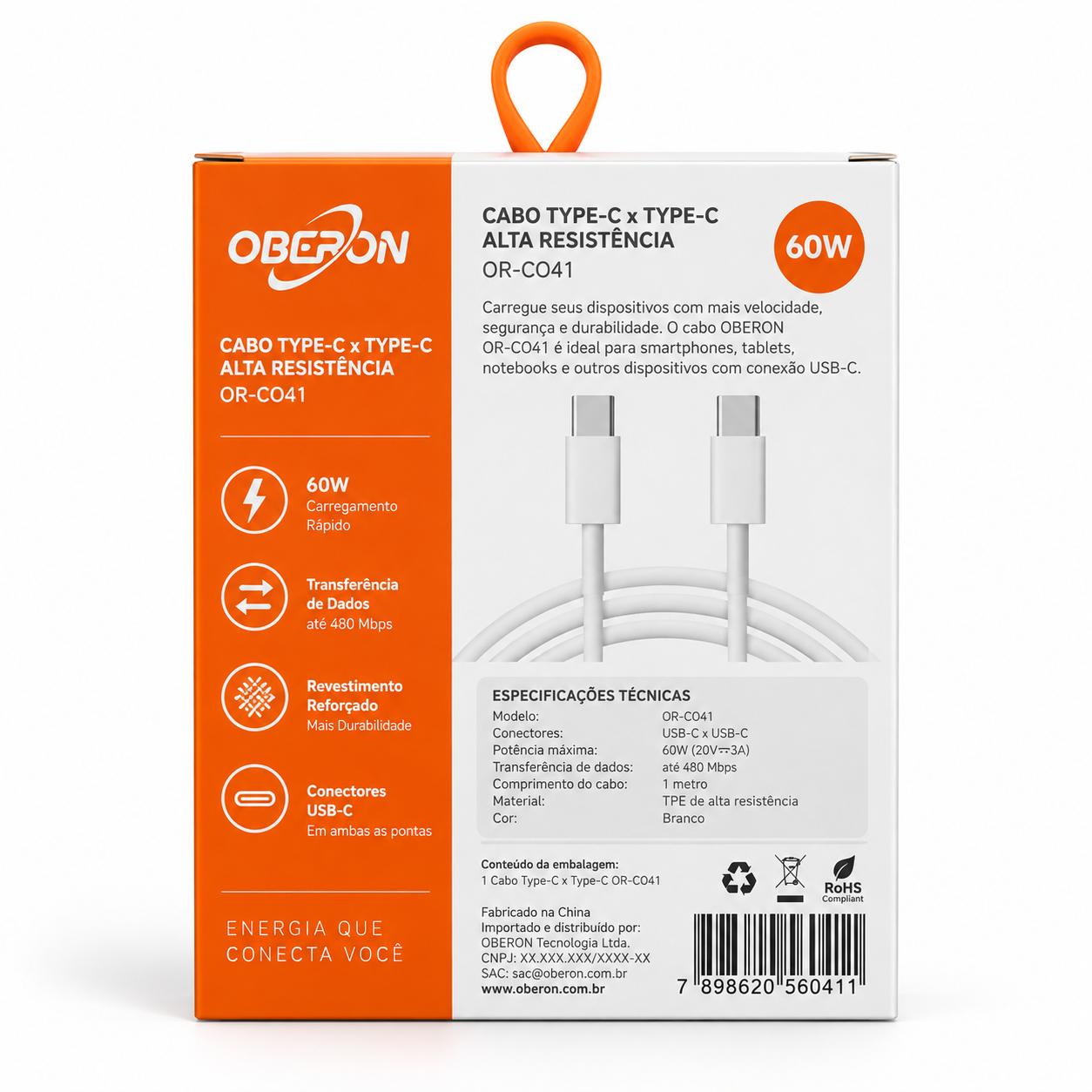 Cabo Oberon OR-C041 Type-C x Type-C 60W d